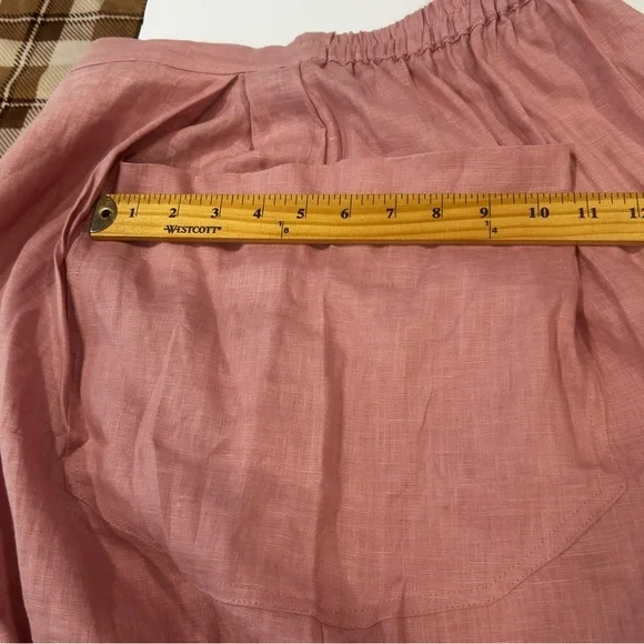 LINTICO 100% linen midi skirt new women’s size small dusty rose airy travel boho - Picture 13 of 16
